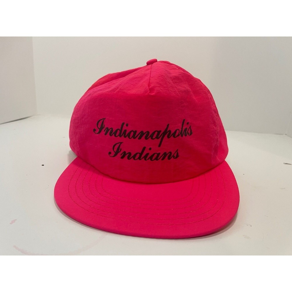 Indianapolis Indians Vintage Neon Snapback Hat Cap Script 90s vintage baseball